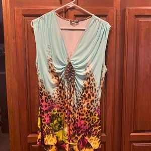 Sequined sleeveless blouse